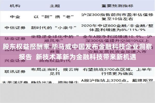 股东权益报酬率 毕马威中国发布金融科技企业洞察报告  新技术革新为金融科技带来新机遇