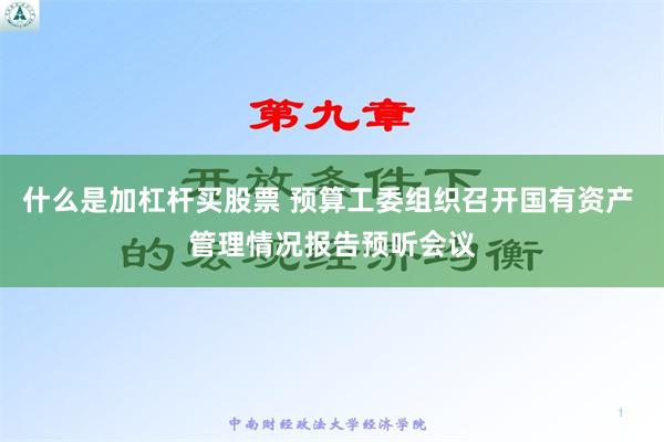 什么是加杠杆买股票 预算工委组织召开国有资产 管理情况报告预听会议