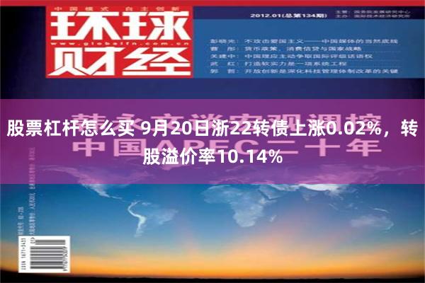 股票杠杆怎么买 9月20日浙22转债上涨0.02%，转股溢价率10.14%