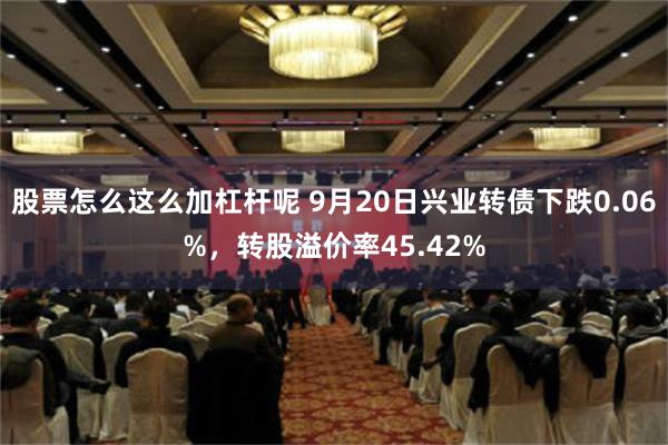 股票怎么这么加杠杆呢 9月20日兴业转债下跌0.06%，转股溢价率45.42%