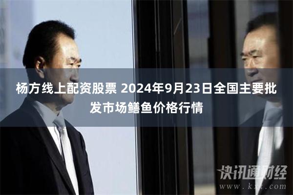 杨方线上配资股票 2024年9月23日全国主要批发市场鳝鱼价格行情