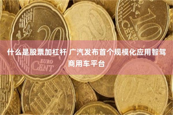 什么是股票加杠杆 广汽发布首个规模化应用智驾商用车平台