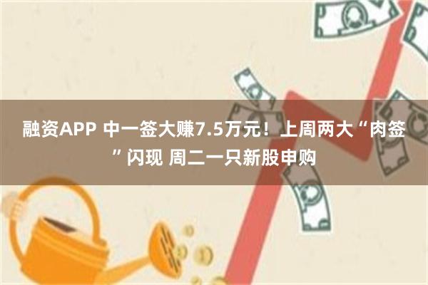 融资APP 中一签大赚7.5万元！上周两大“肉签”闪现 周二一只新股申购