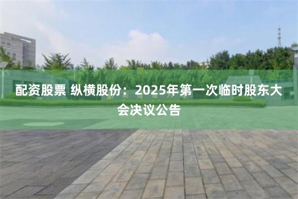 配资股票 纵横股份：2025年第一次临时股东大会决议公告