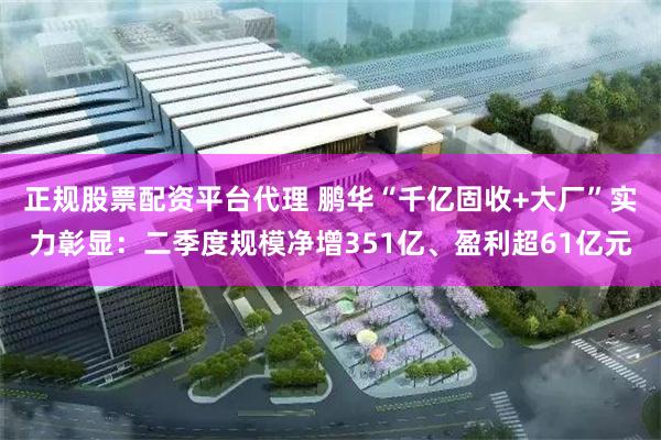 正规股票配资平台代理 鹏华“千亿固收+大厂”实力彰显：二季度规模净增351亿、盈利超61亿元